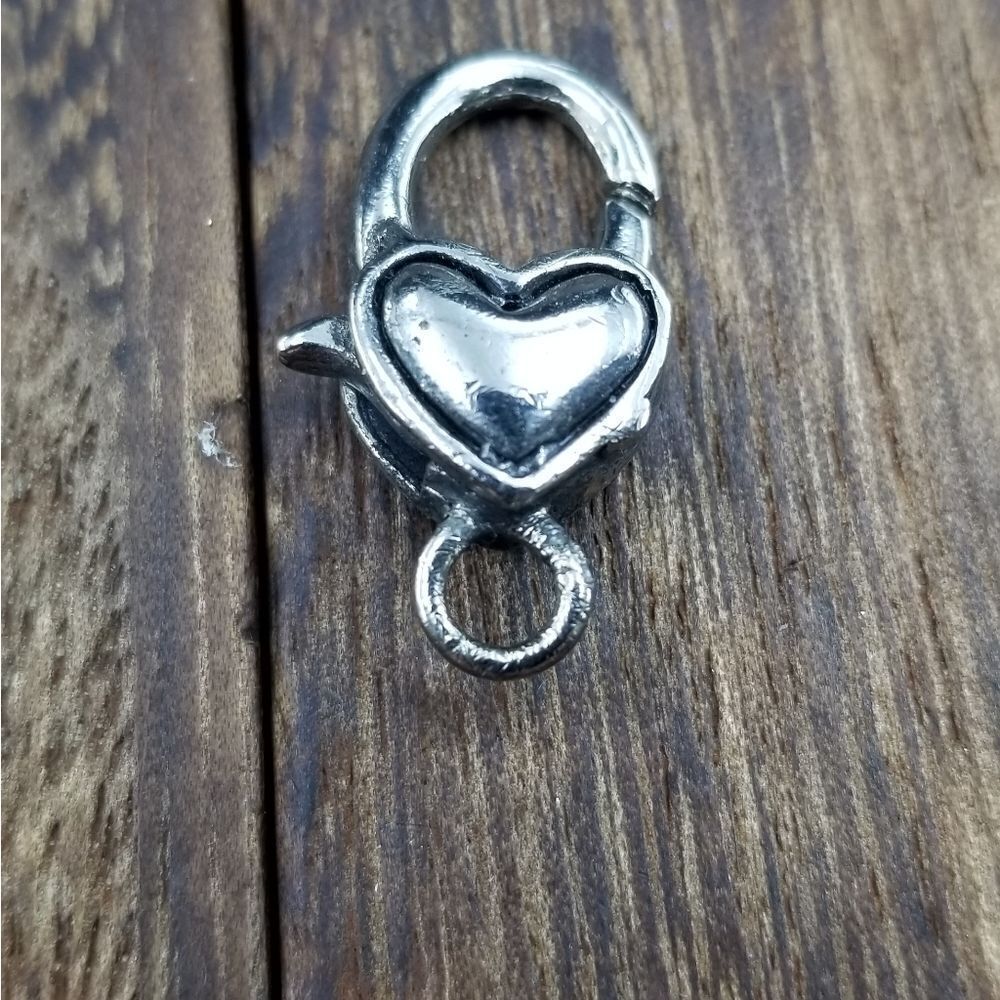 Heart charm lock clasp for jewelry making P173